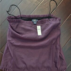 Maeve Anthropologie  Purple Organza Ruffle Cami Top Semi Sheer NWT - Medium